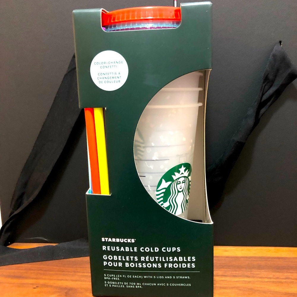 Starbucks reusable cold cups-Color change confetti